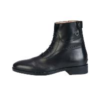 EQUESTRO - Boots Jodhpur Confort Extrme  Lacets et Zip en Cuir Italien 