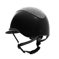 EQUESTRO - Casque d'Equitation strass à grande visière LUXE