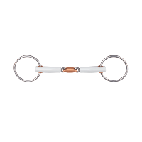 BERIS - Mors de Bride double brisure fin en plastique doux anneaux 6 CM 