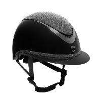 EQUESTRO - Casque d'Equitation strass à grande visière LUXE