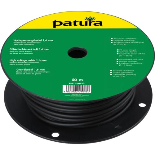 PATURA - Câble haute tension 1,6 mm 50 M pour clôture électrique 
