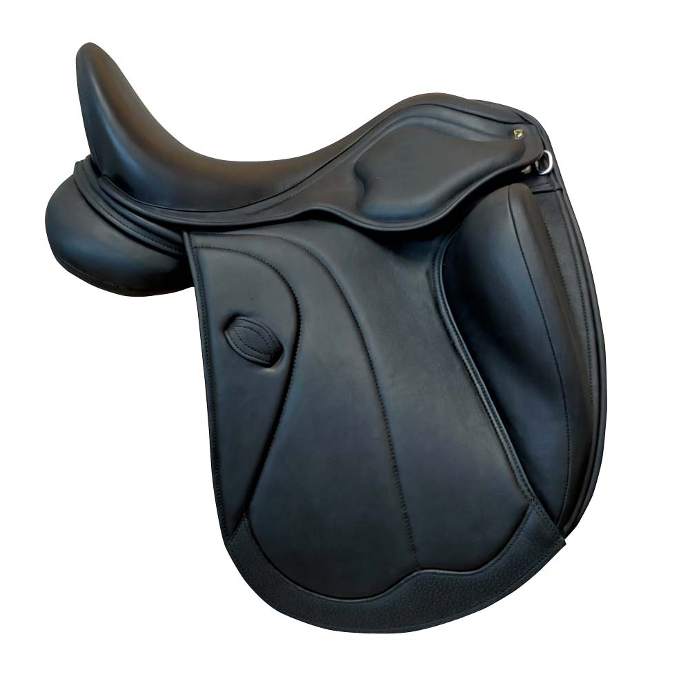 CASTEL - Selle de Dressage Creuse en cuir avec taquet de genou XL
