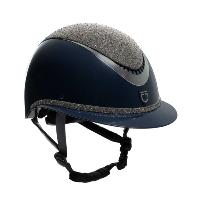 EQUESTRO - Casque d'Equitation strass à grande visière LUXE