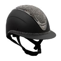 EQUESTRO - Casque quitation Mat chrom avec strass visire XL 