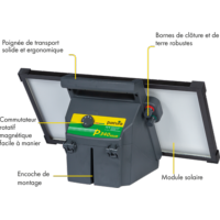 PATURA - Electrificateur de Clôture P340 12 V avec Module Solaire  39W