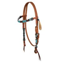 POOL'S - Bridon Western cuir décor perles NAVAJO PEARLS