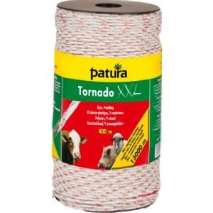 Fil Electro Plastique Tornado XXL Tressé 1000M Blanc Rouge, PATURA