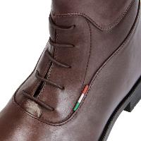 EQUESTRO - Boots Jodhpur Confort Extrême à Lacets et Zip en Cuir Italien 