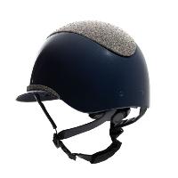 EQUESTRO - Casque d'Equitation strass à grande visière LUXE