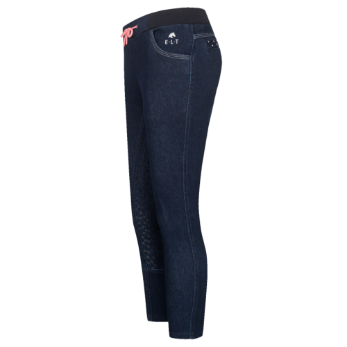 Legging Jeans Equitation Enfant Stretch fond Grip, Junior LIA, ELT